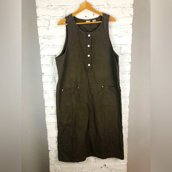 Vintage Linen Blend Tank Dress - Picture 1 of 8